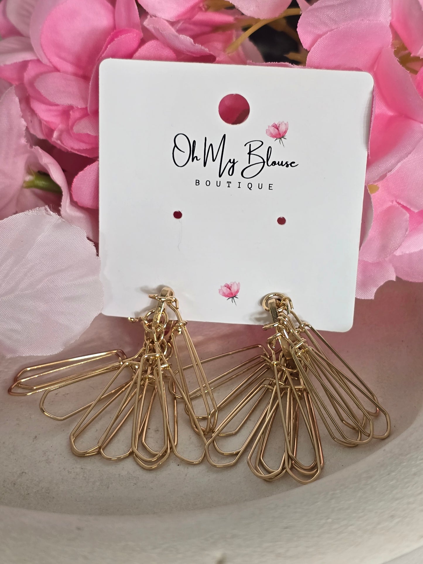 Golden Pin Petal Earrings