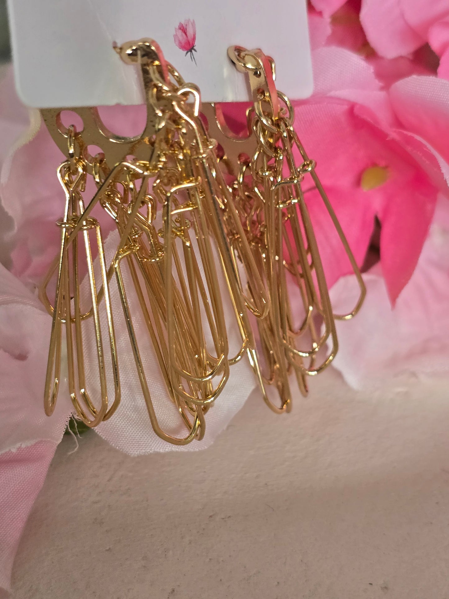 Golden Pin Petal Earrings