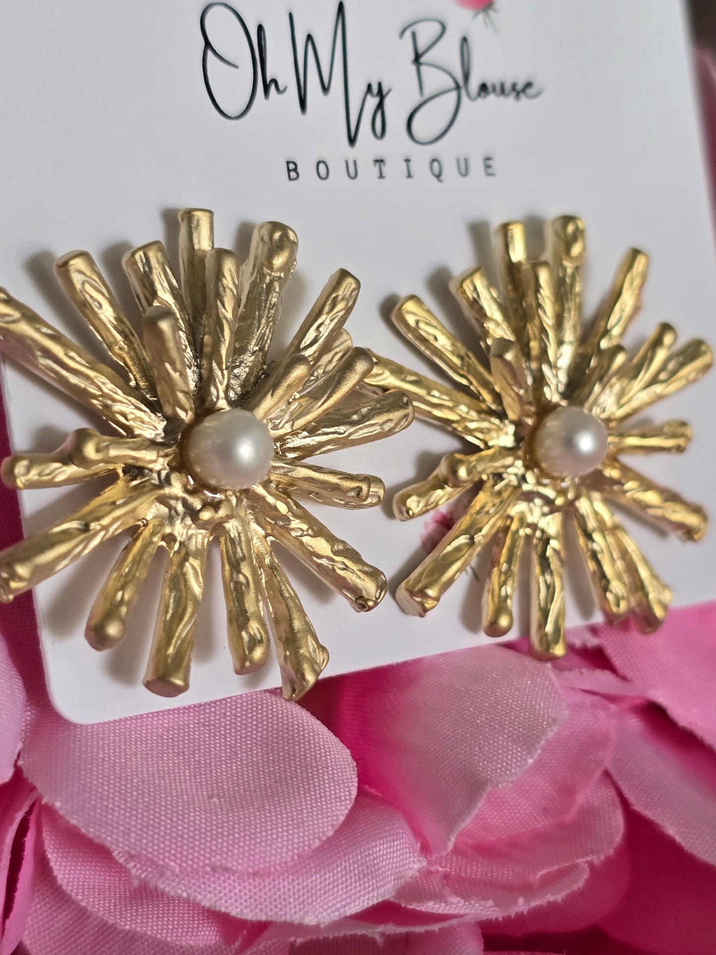 Coral Pearl Earrings