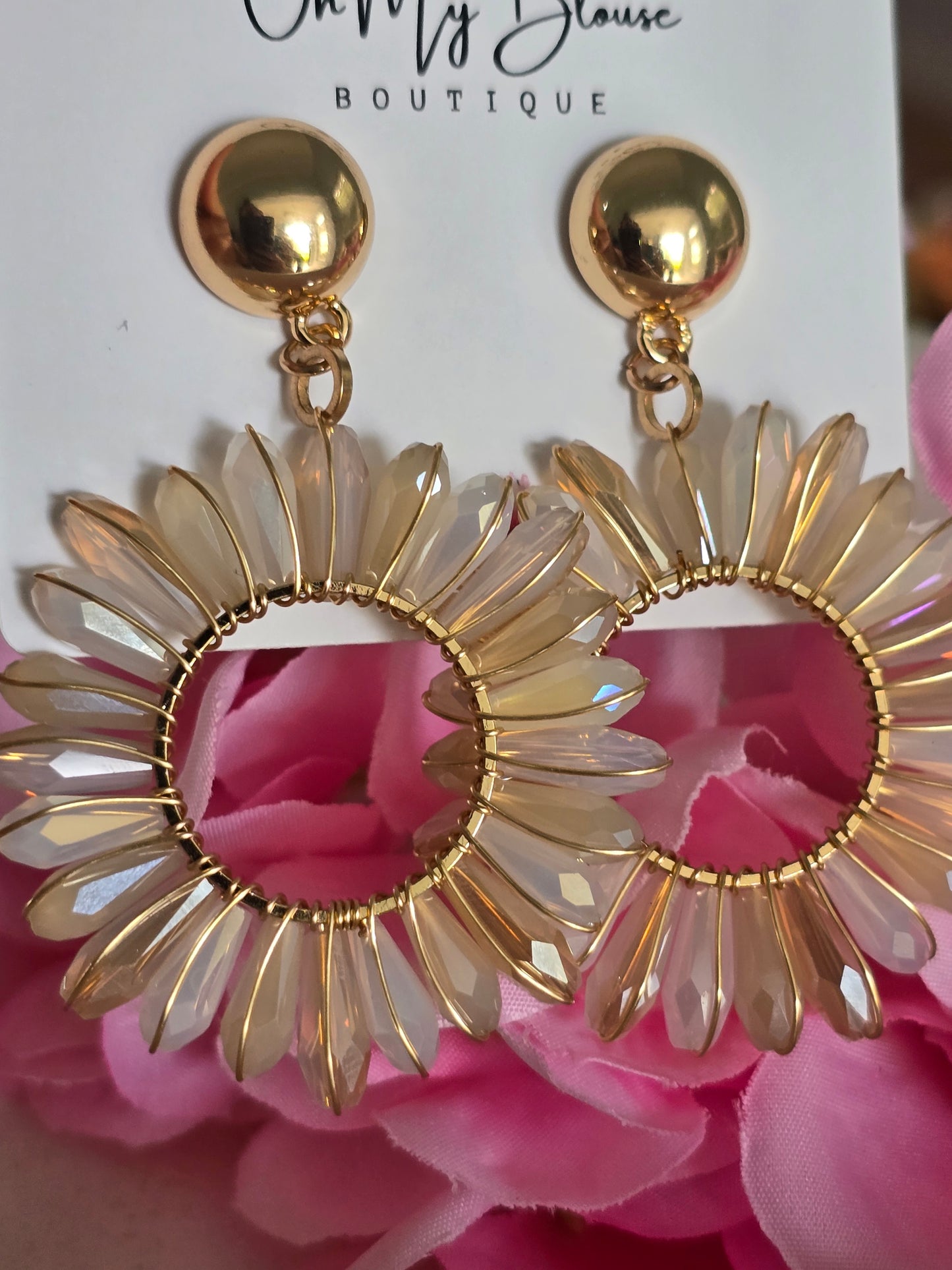 Pearl Goddess Sunflower Earrings