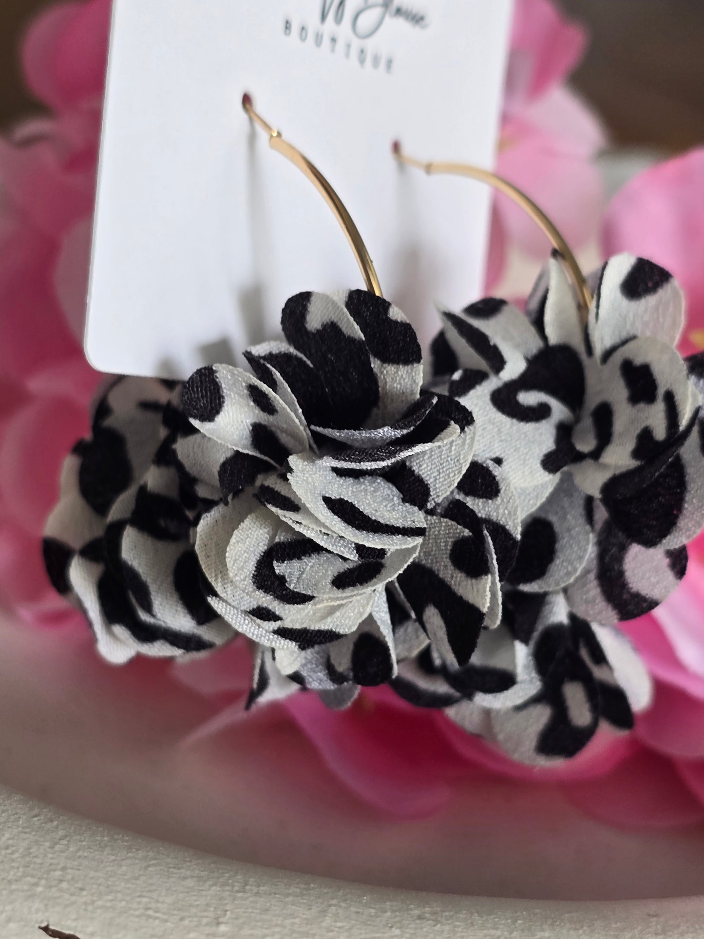 Zebra Floral Earrings