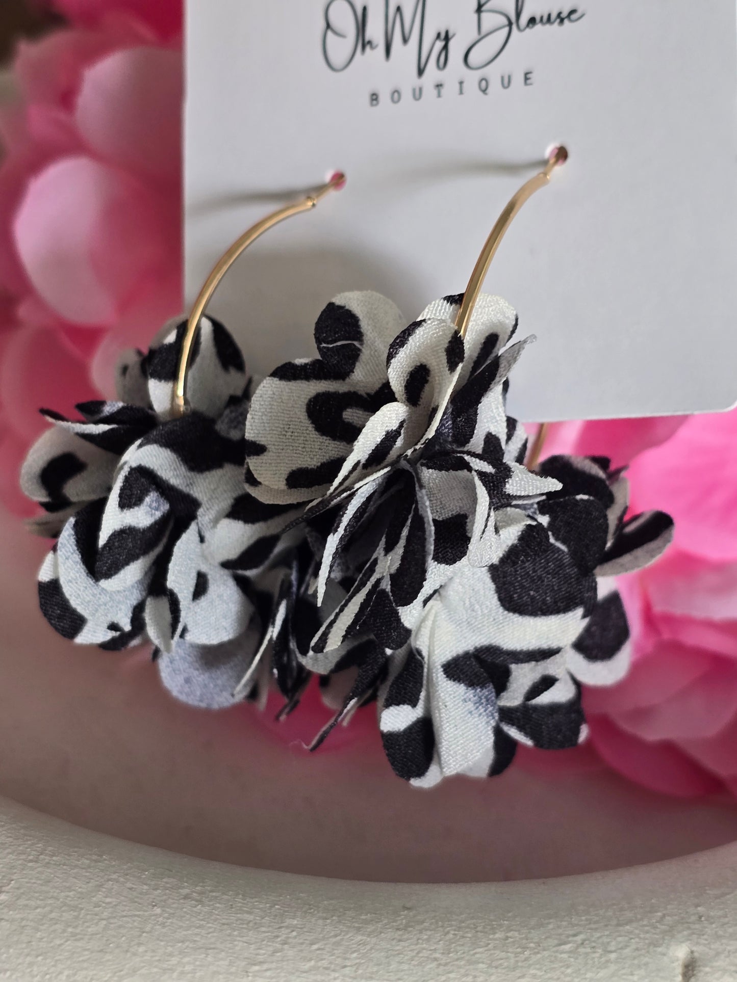 Zebra Floral Earrings