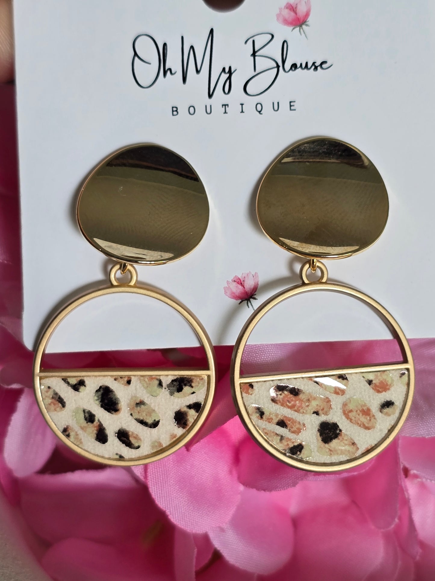 Artistic Beige Leopard Earrings