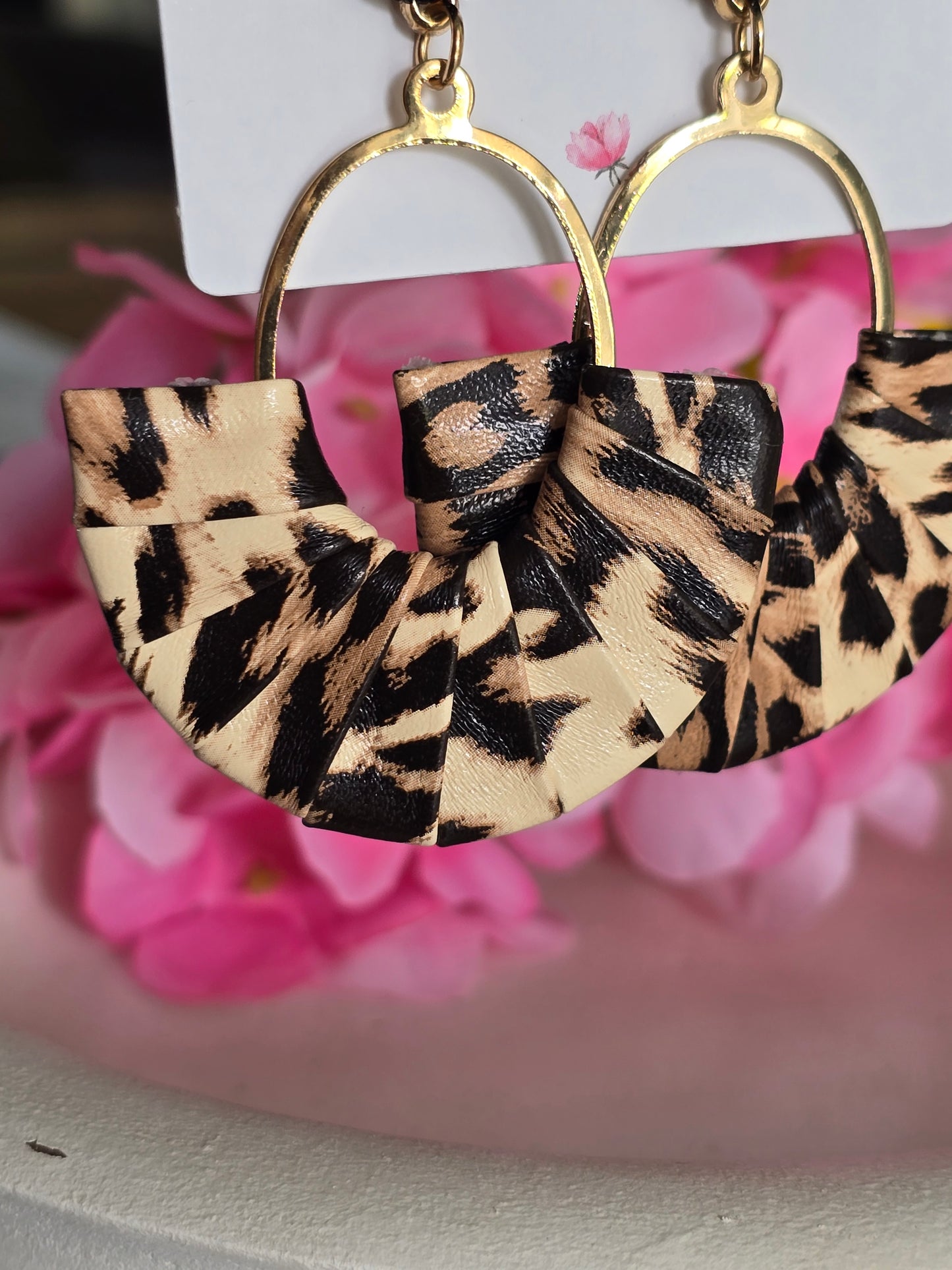 Leopard Halfmoon Earrings