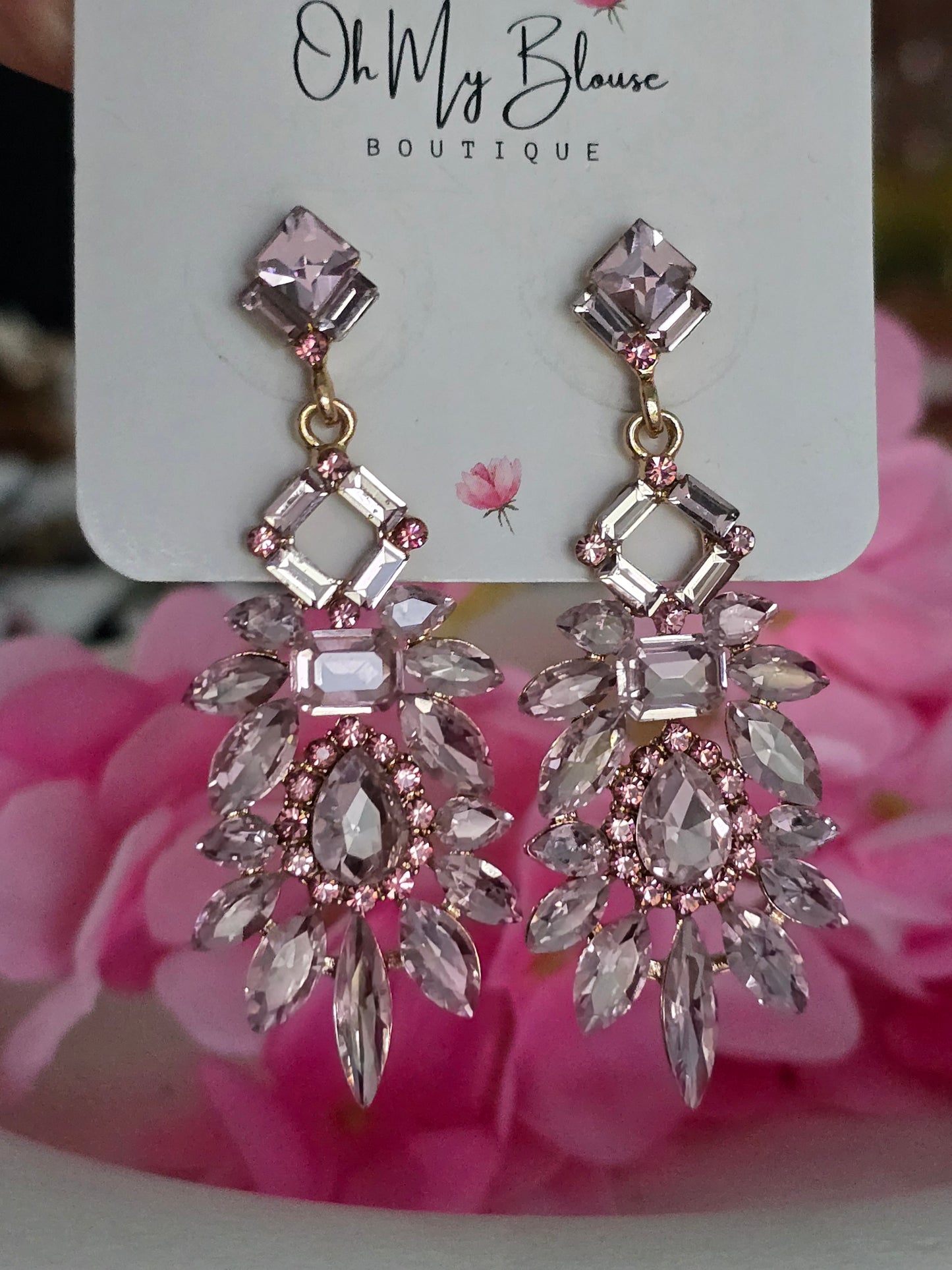 Pink Crystal Earrings