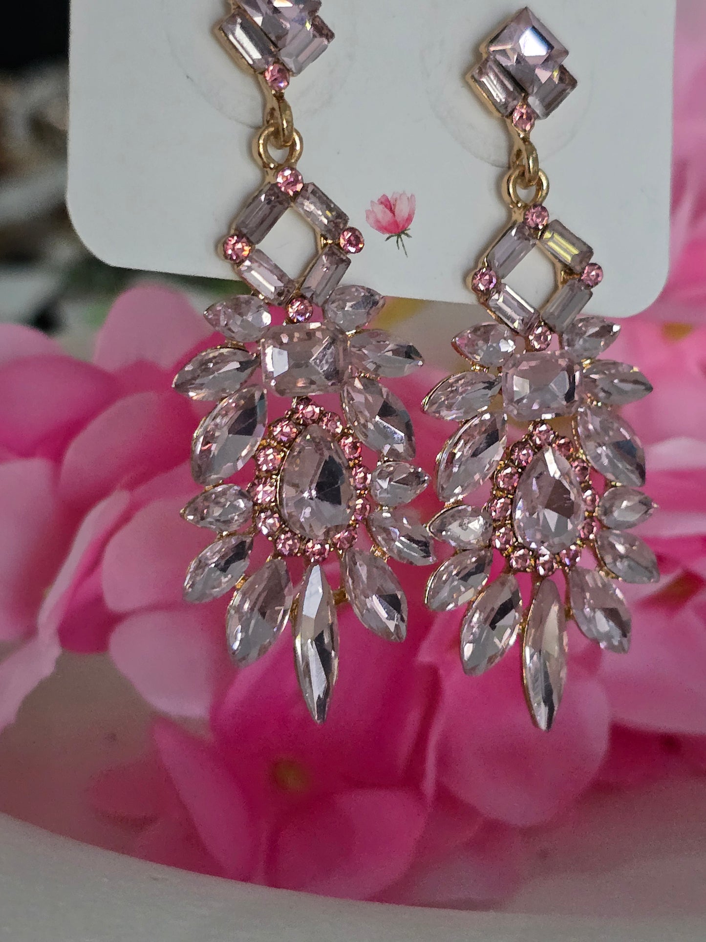 Pink Crystal Earrings
