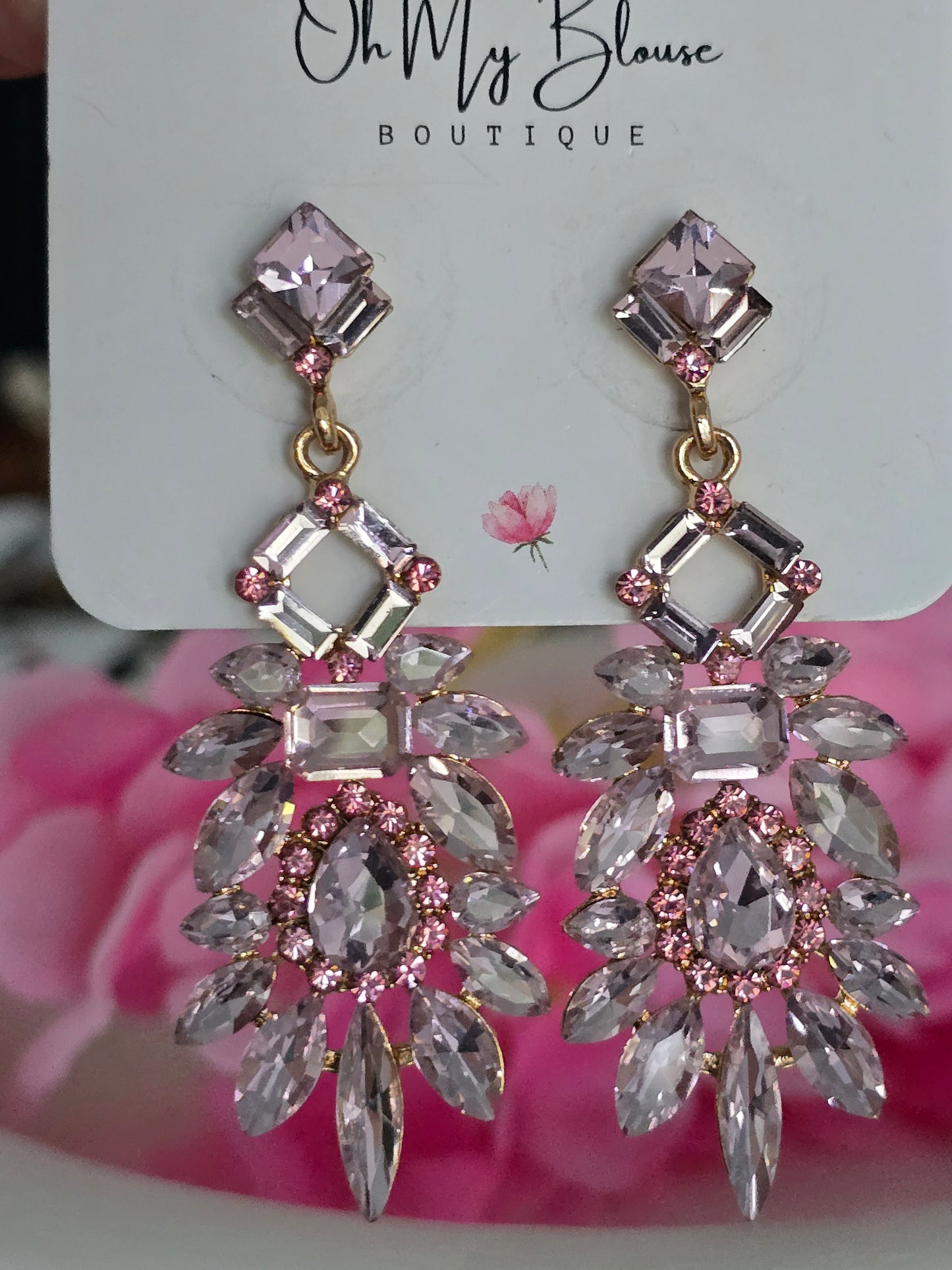 Pink Crystal Earrings
