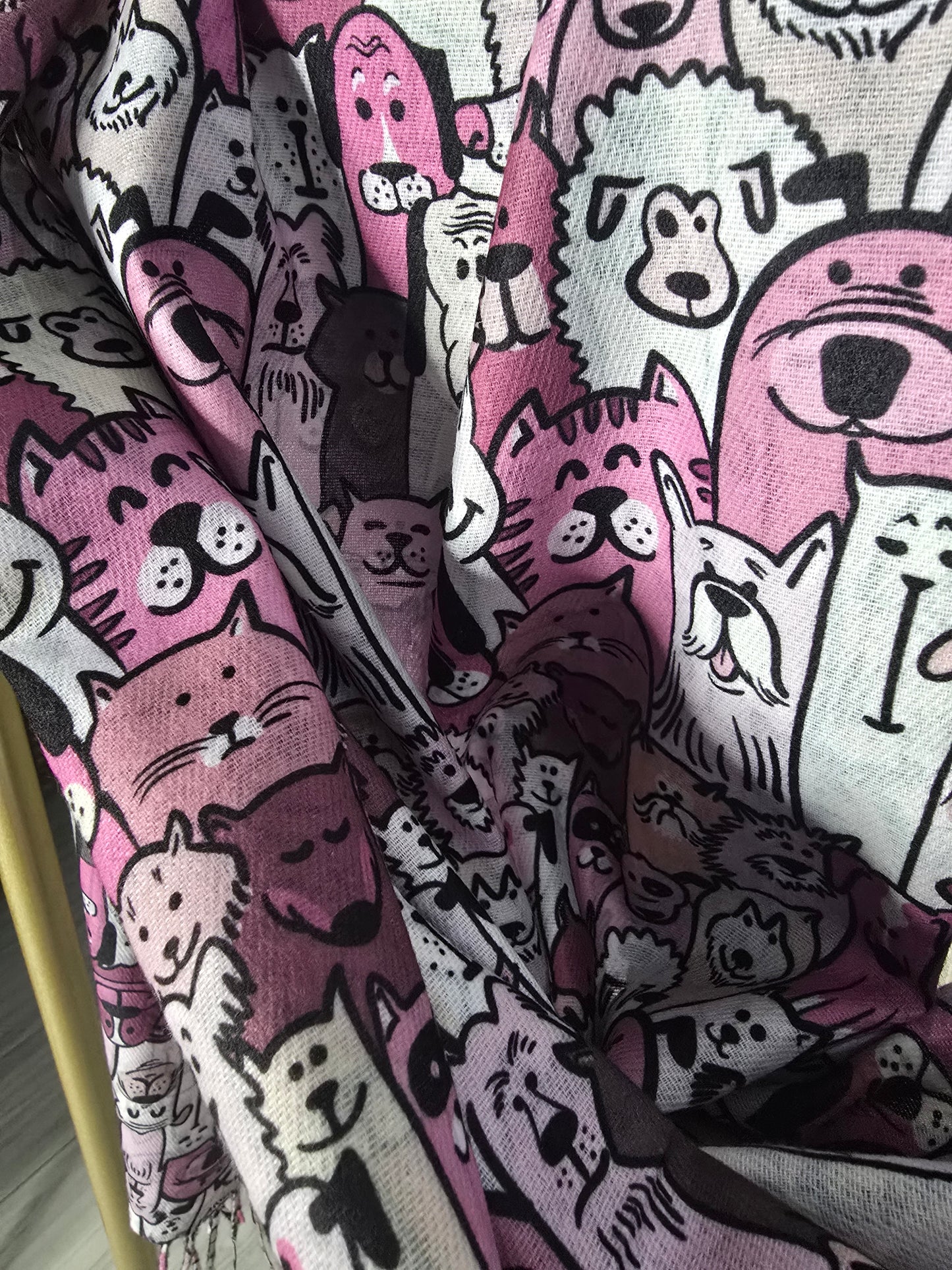 Purple Dog and Cat Scarf