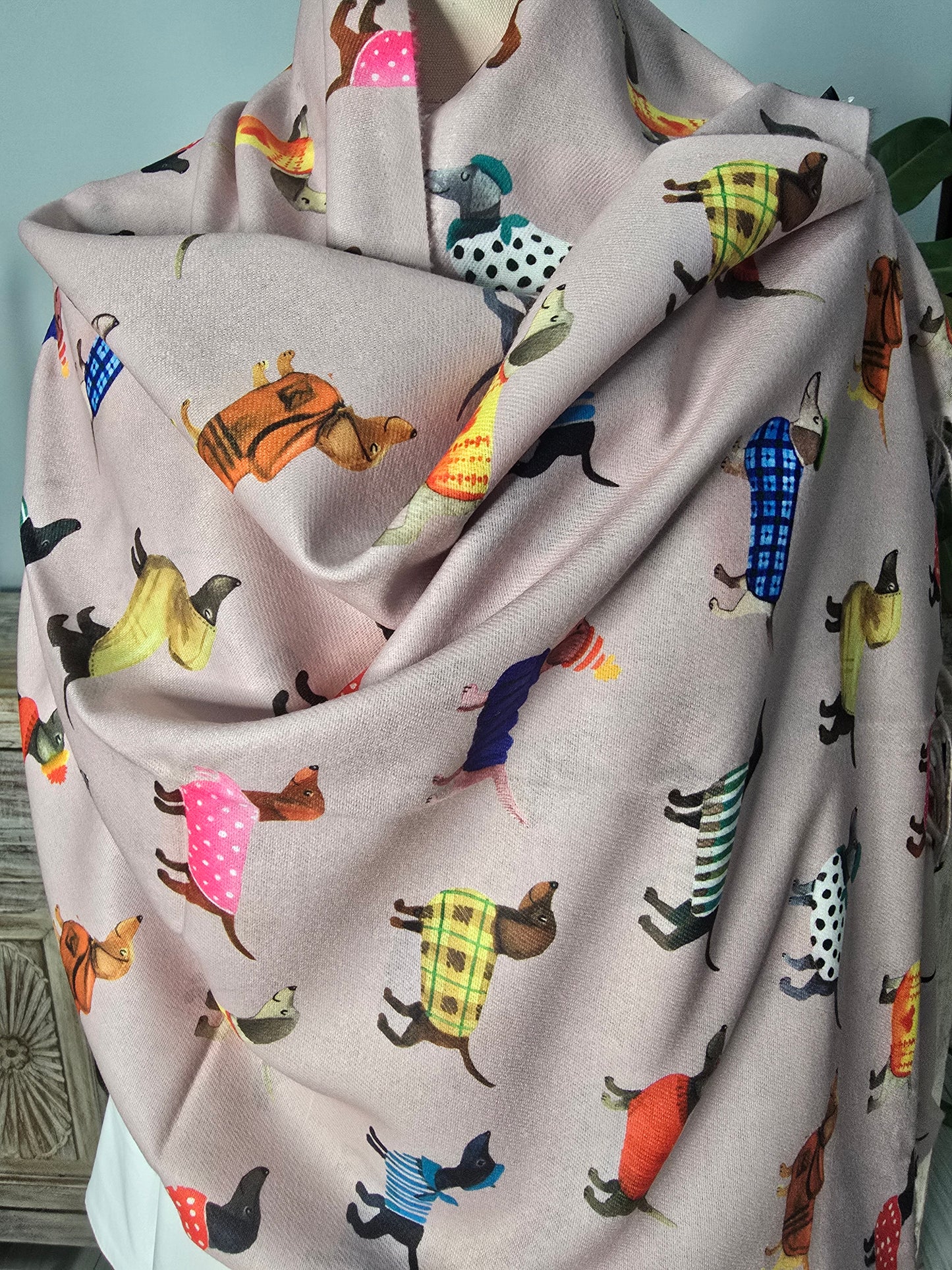 Mauve Dachshund Scarf