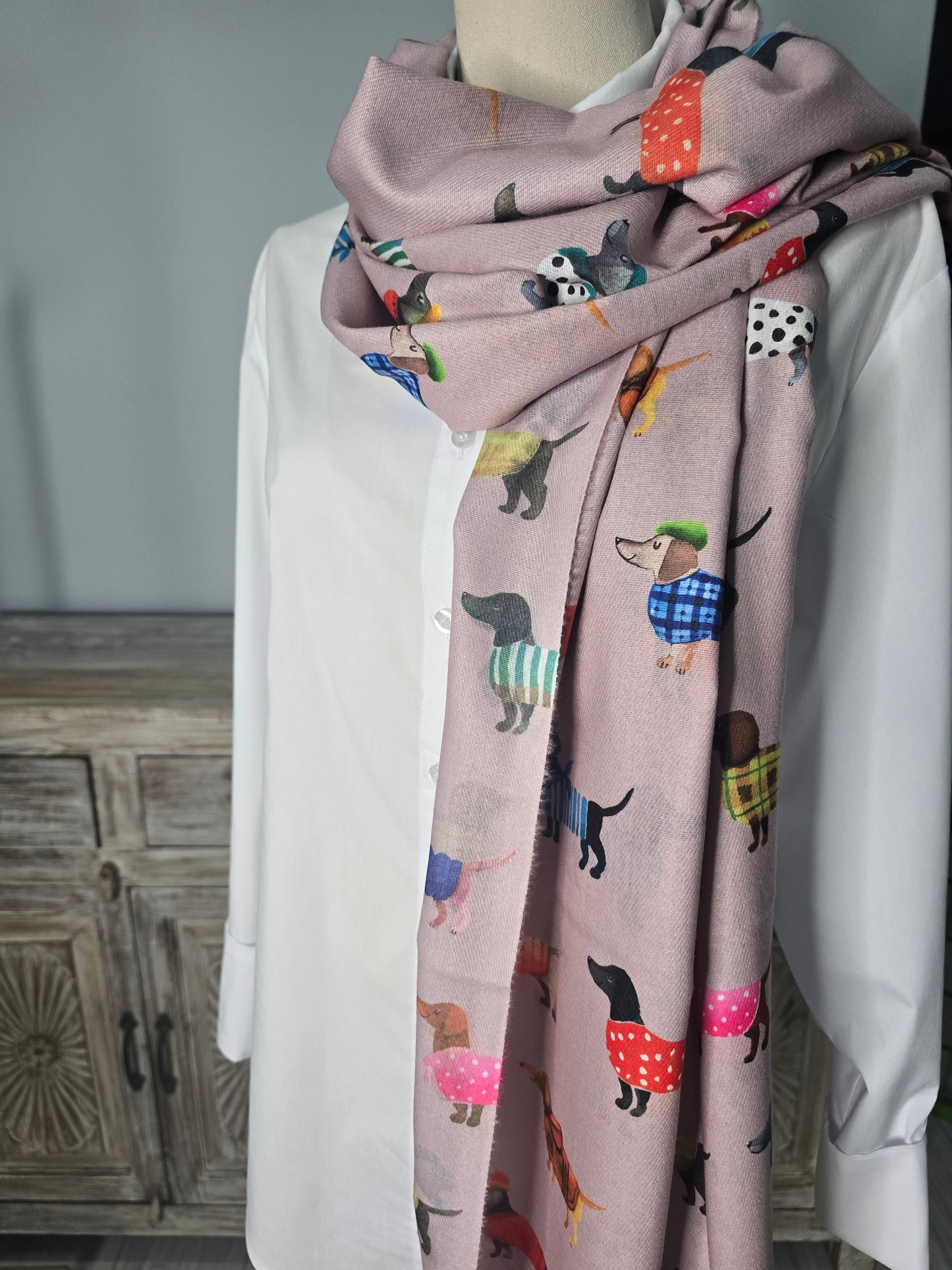 Mauve Dachshund Scarf