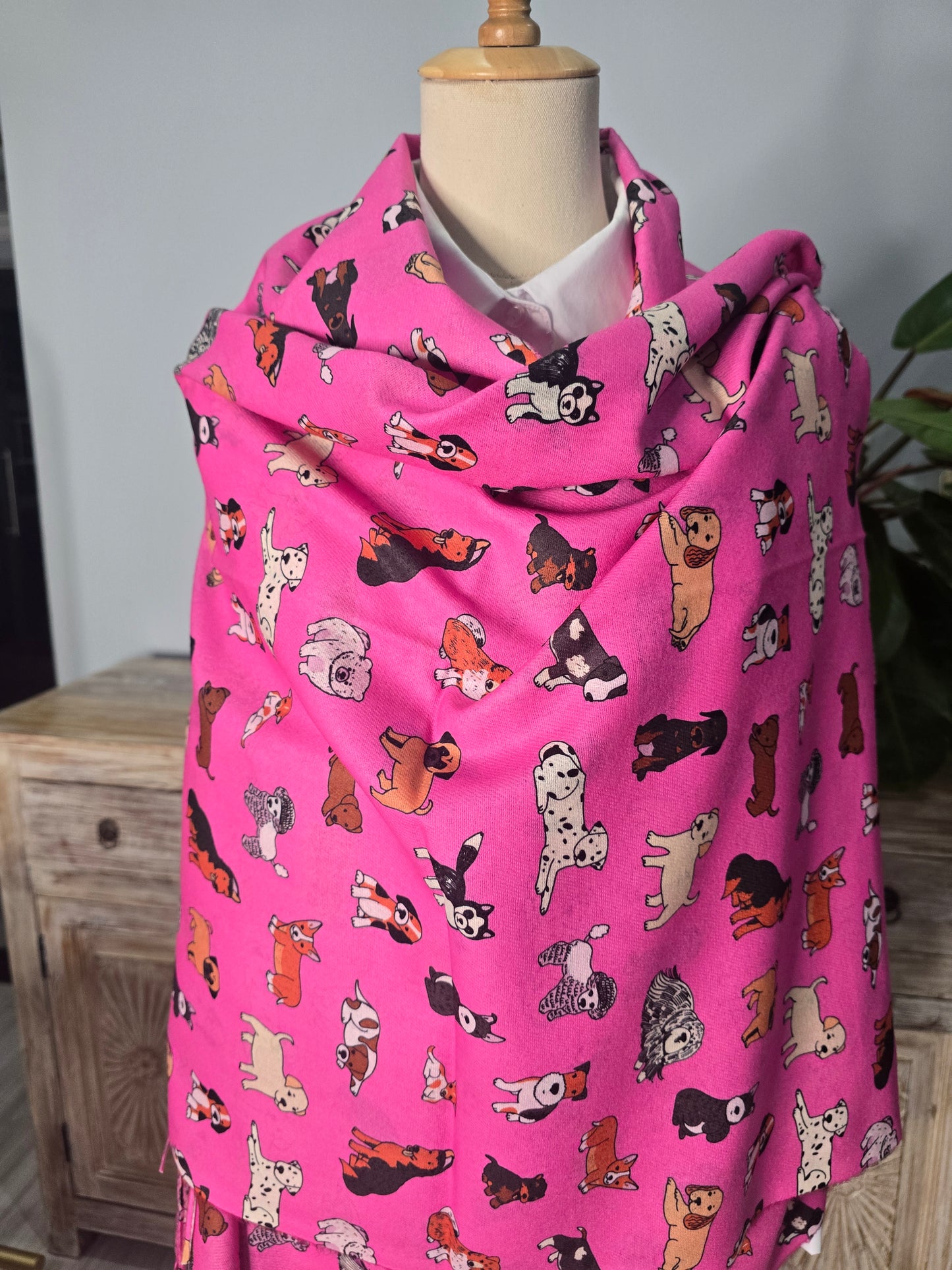 Pink Dog and Cat Scarf