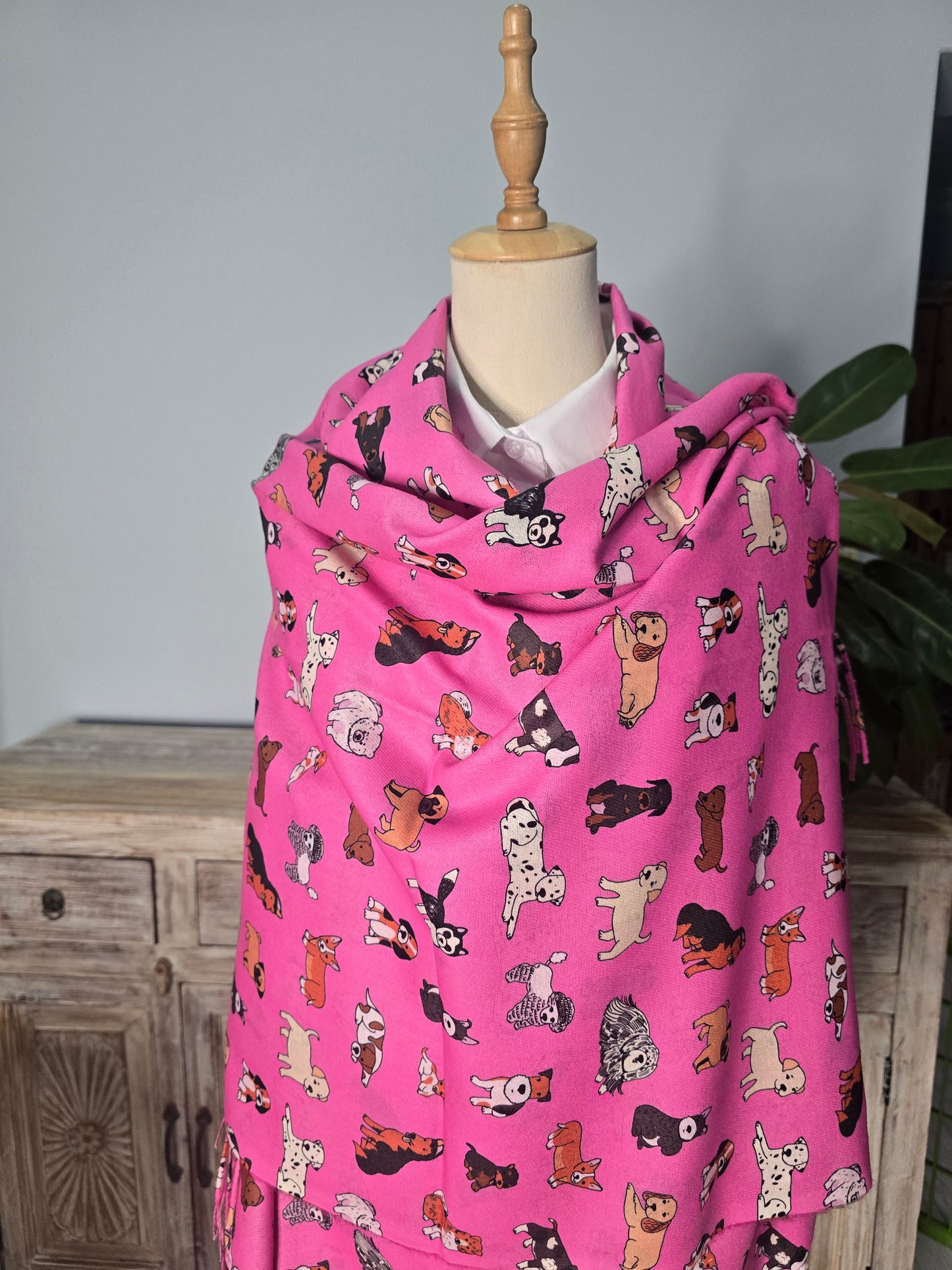 Pink Dog and Cat Scarf