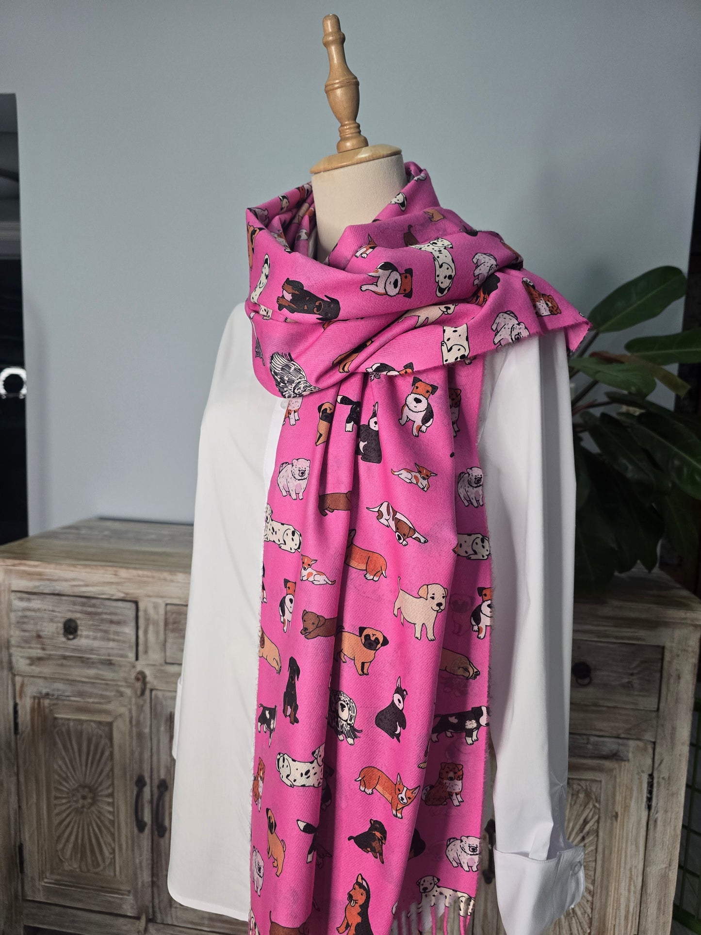 Pink Dog and Cat Scarf