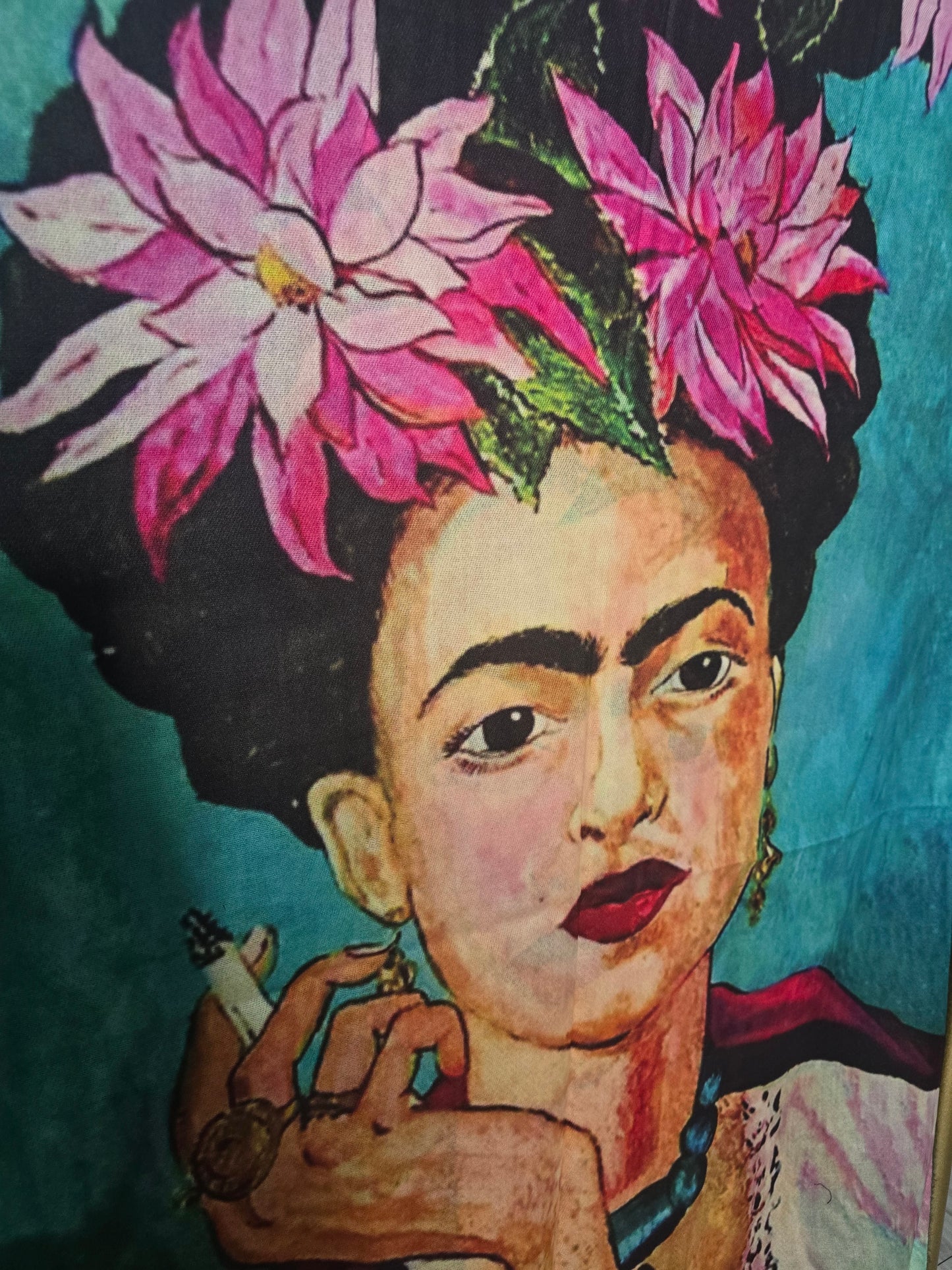 Frieda Turquoise Portrait Scarf
