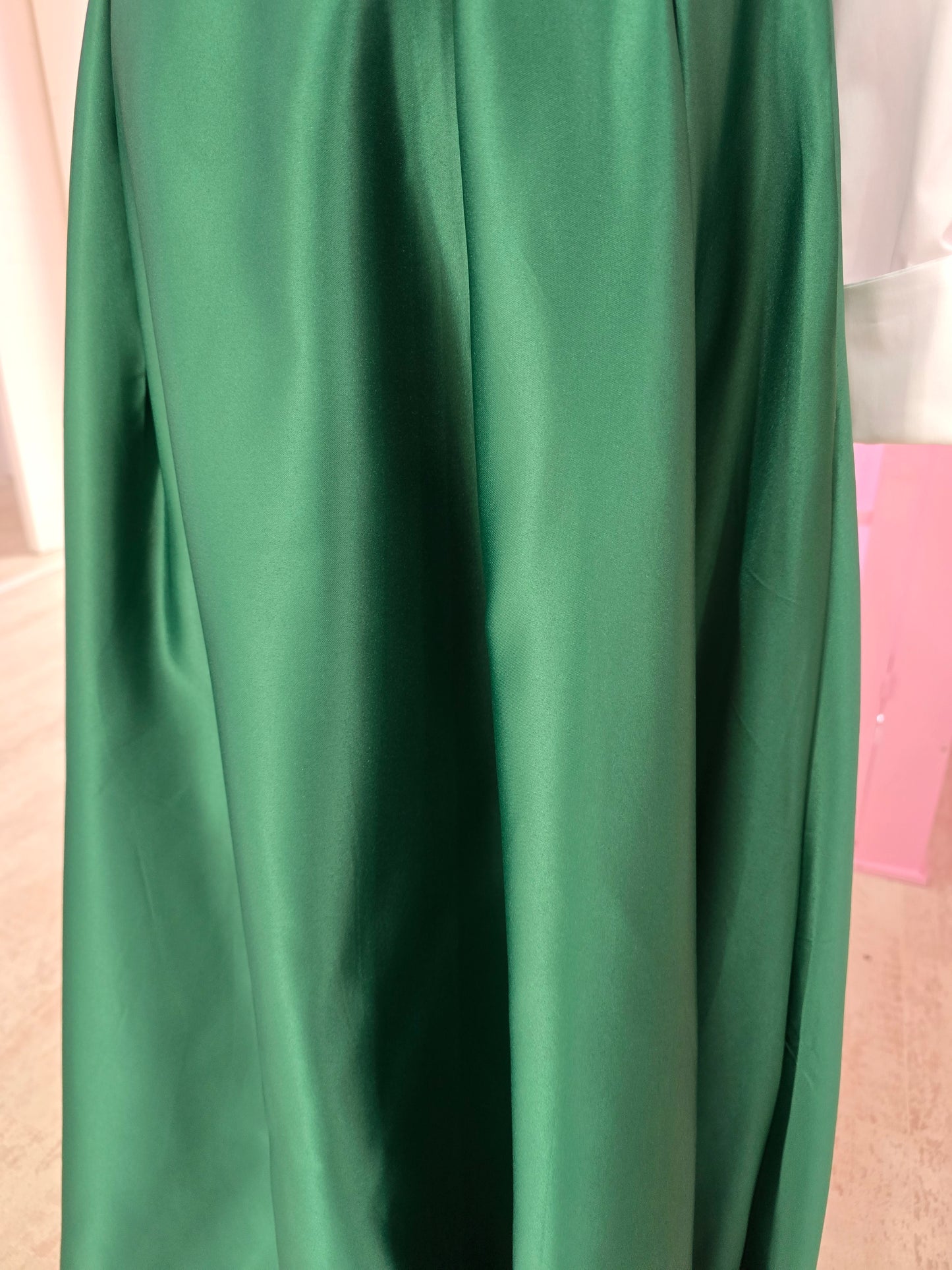 Forrest Green A-Line Skirt Silk ( Belt included)