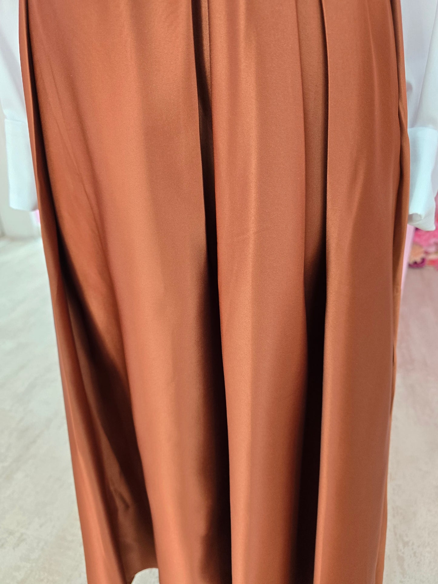 Rust A-Line Skirt Silk (without belt)