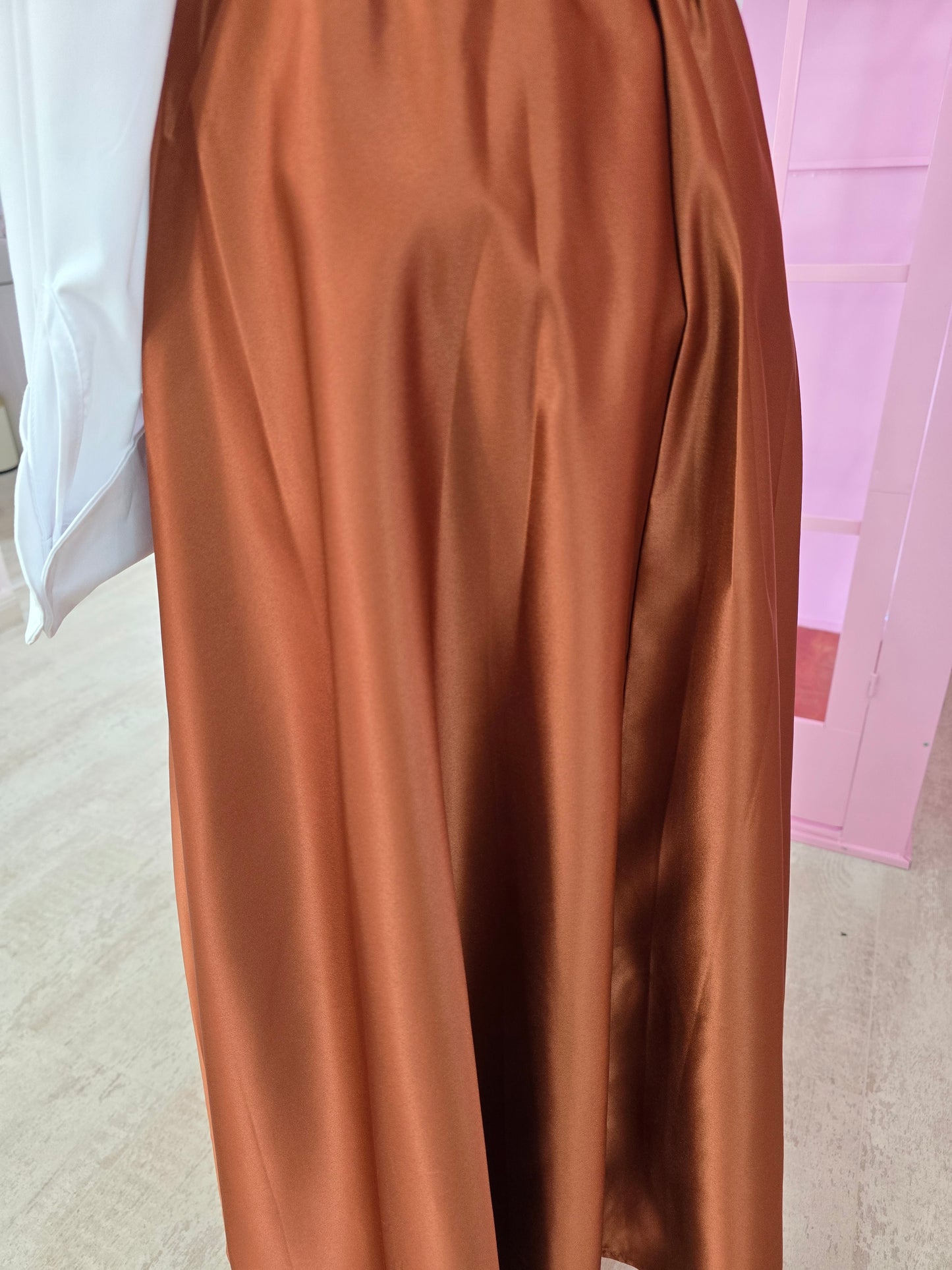 Rust A-Line Skirt Silk (without belt)