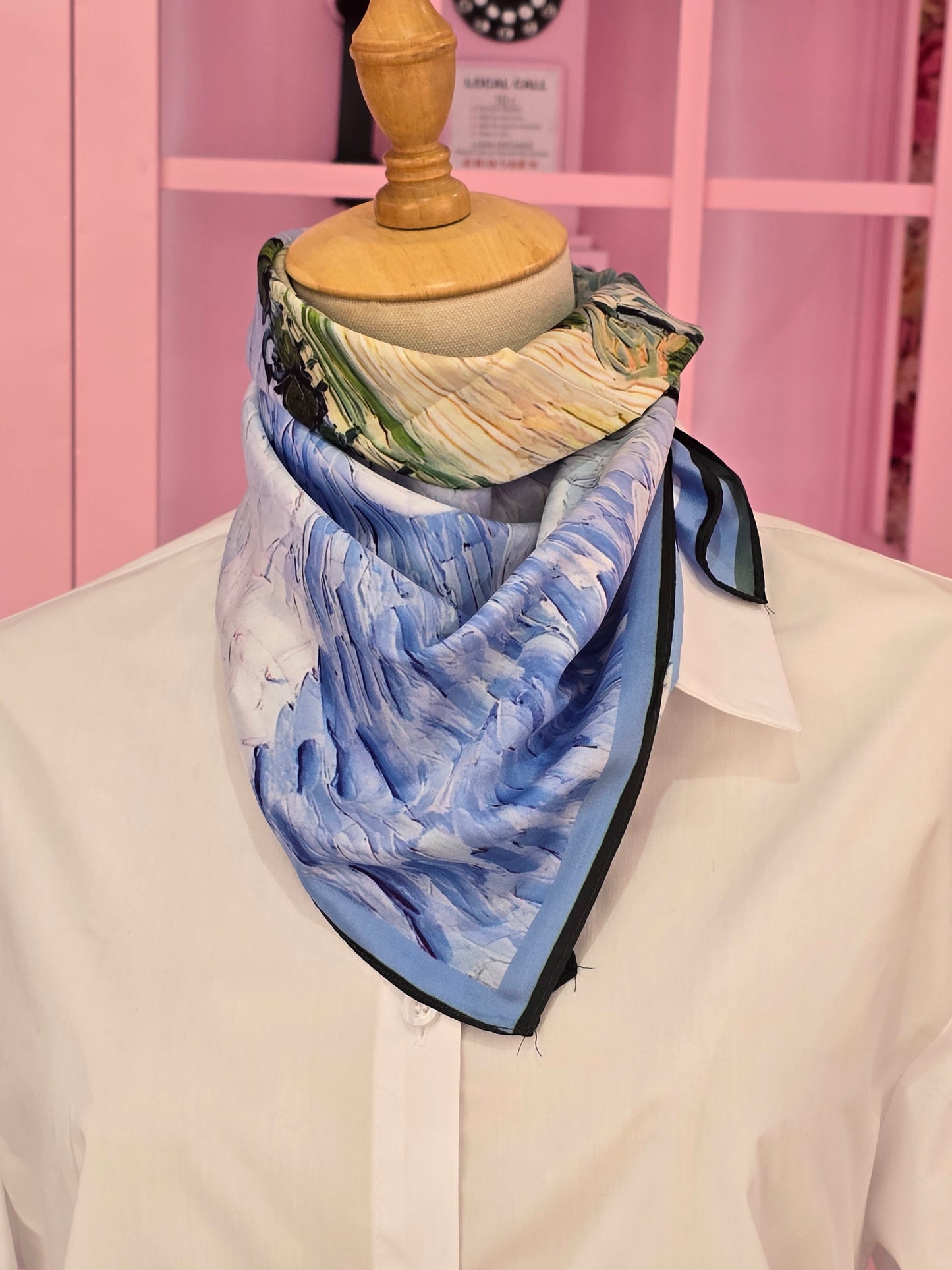 Airy Landscape Mini Silk Scarf