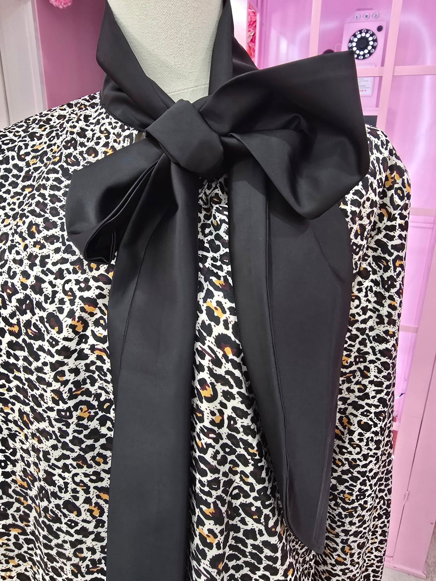 Leopard Bow-tie Blouse
