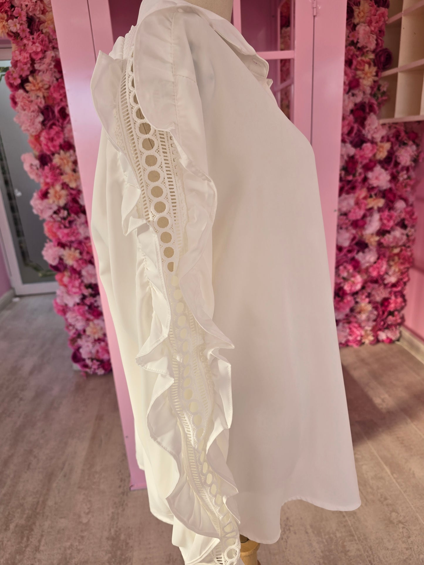 White Ruffle Blouse