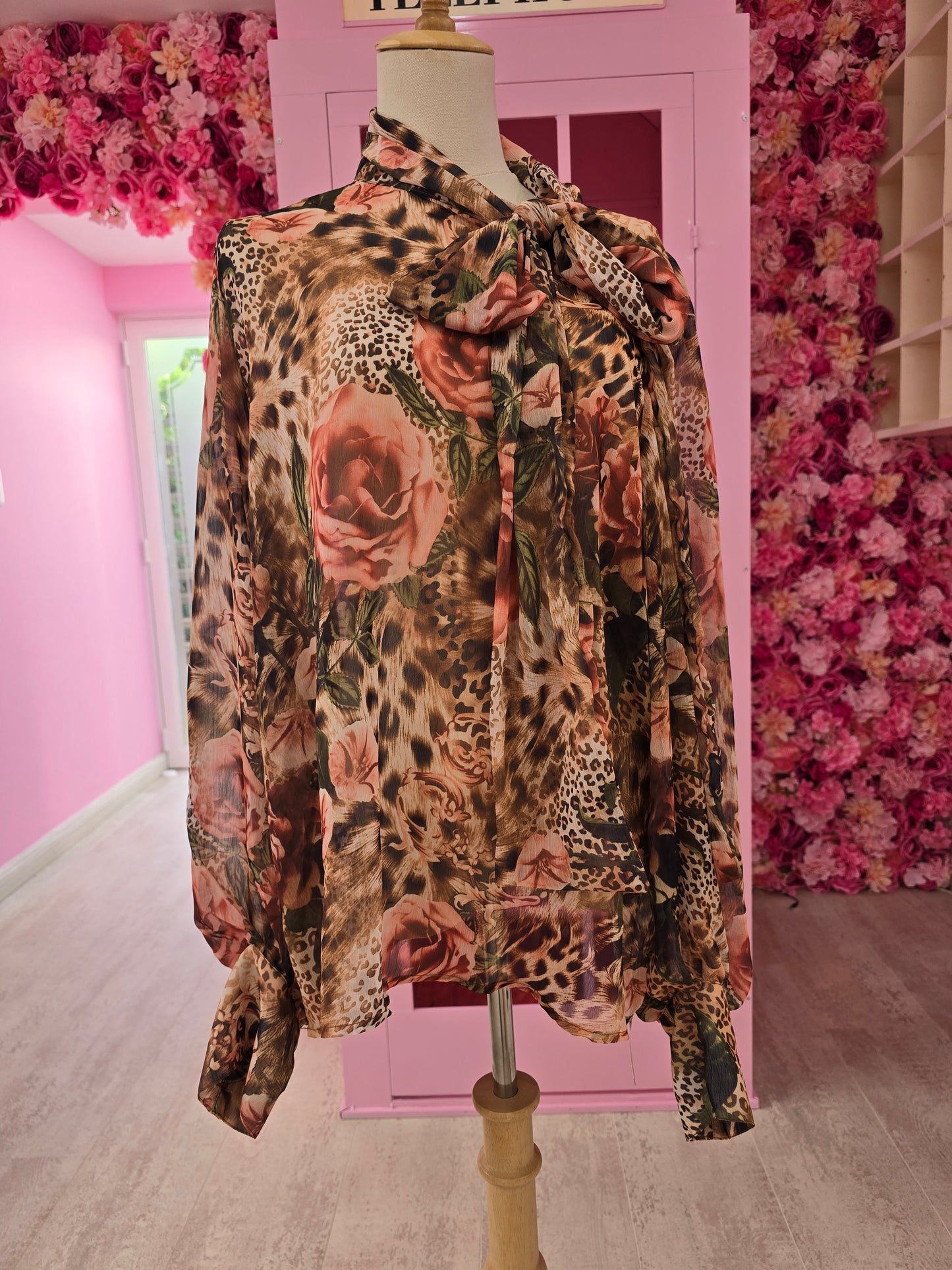 Maroon Leopard Print Blouse