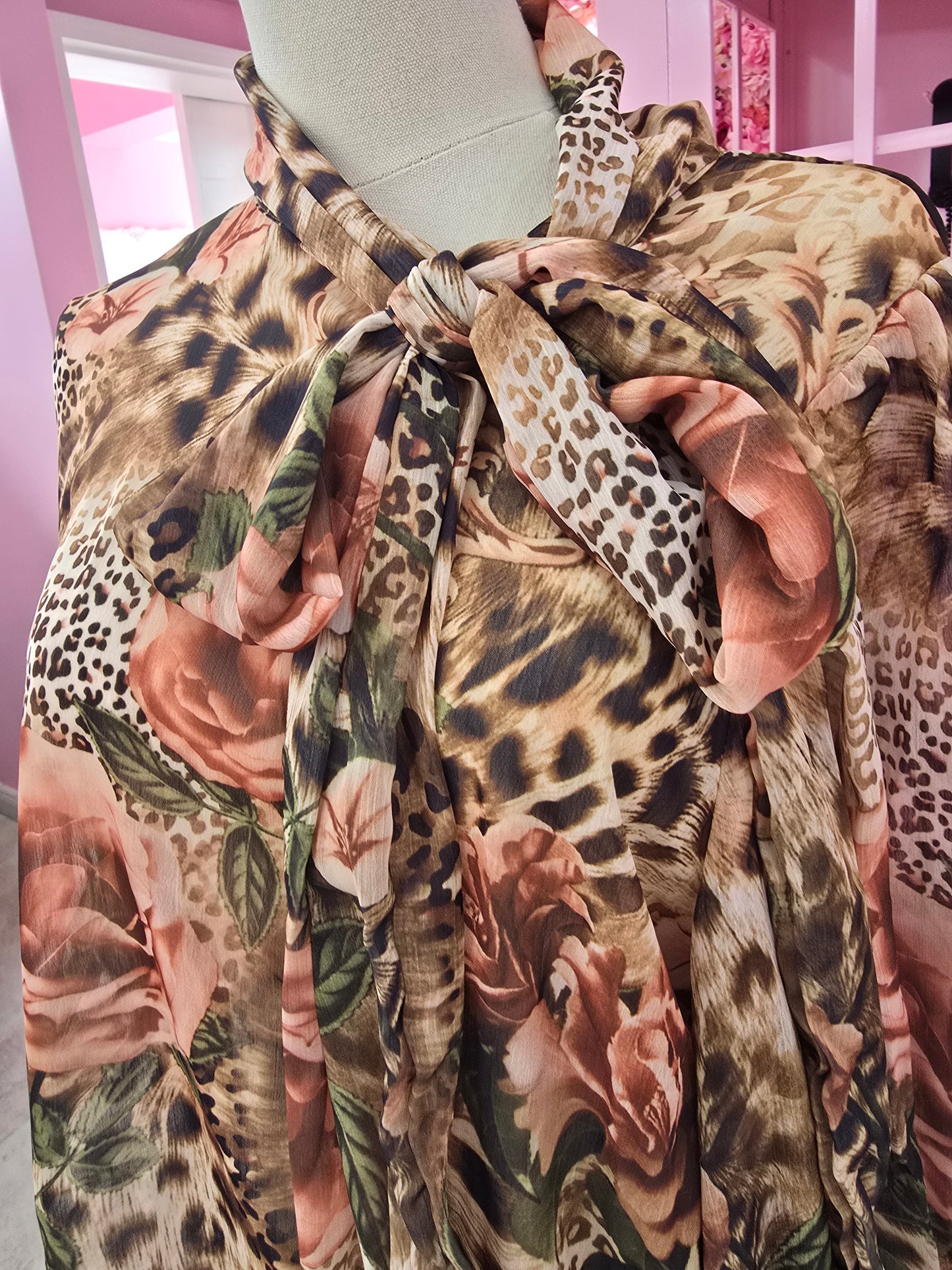Maroon Leopard Print Blouse