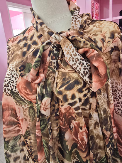 Maroon Leopard Print Blouse