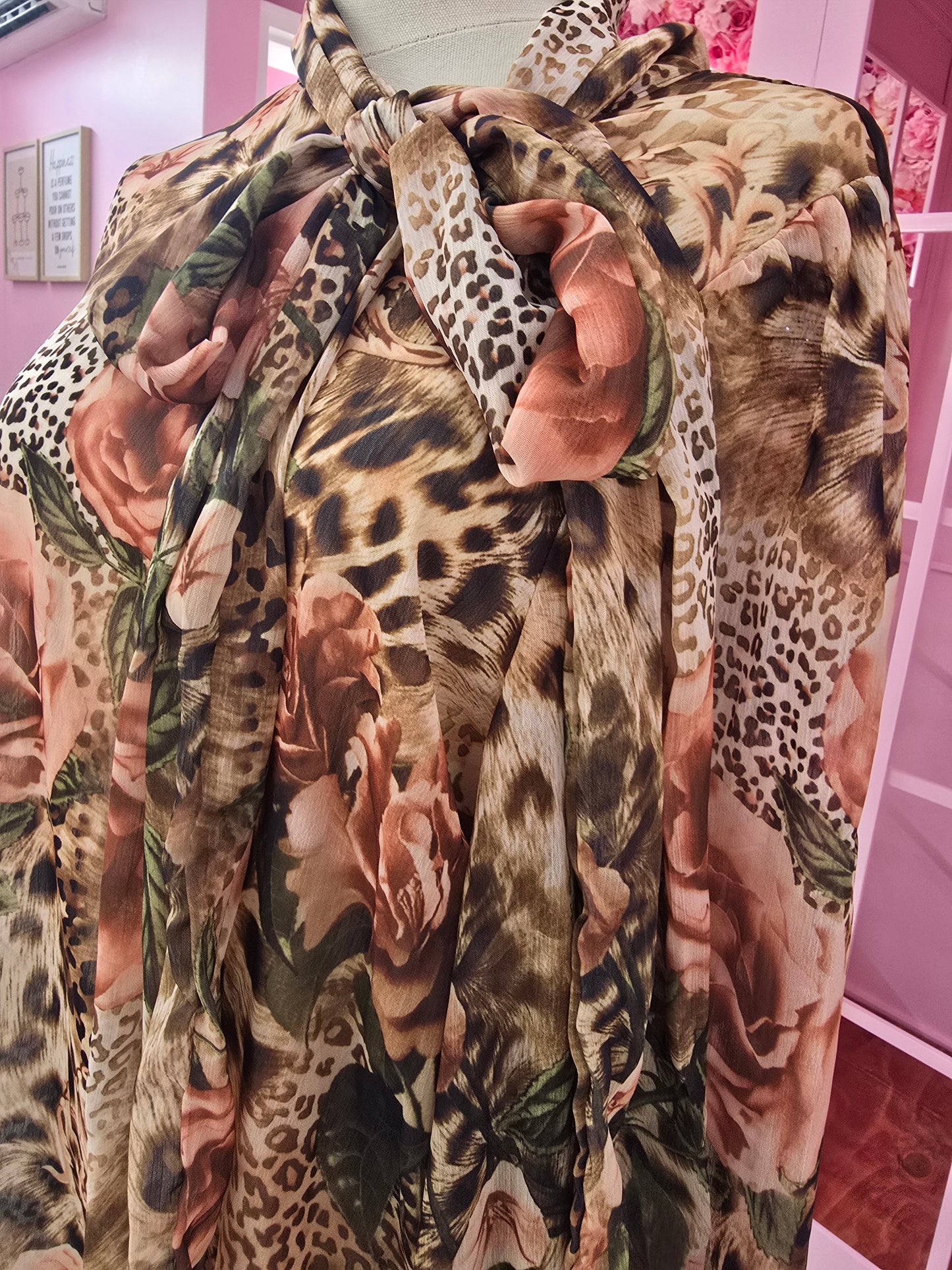 Maroon Leopard Print Blouse