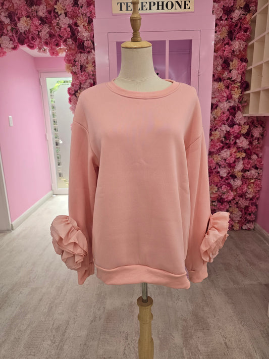 Peach Floral Sweater