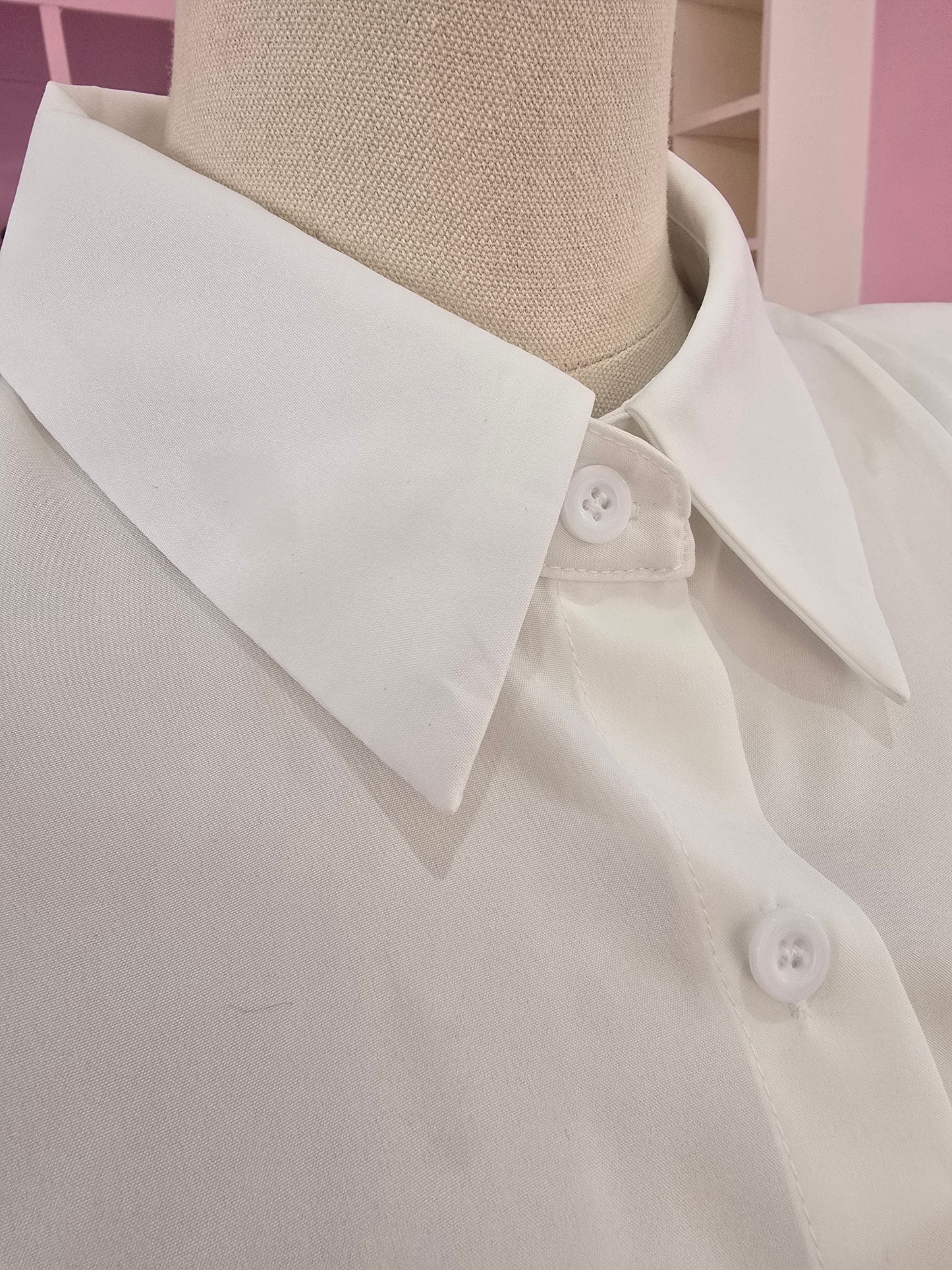 Wideshoulder Professional White Blouse