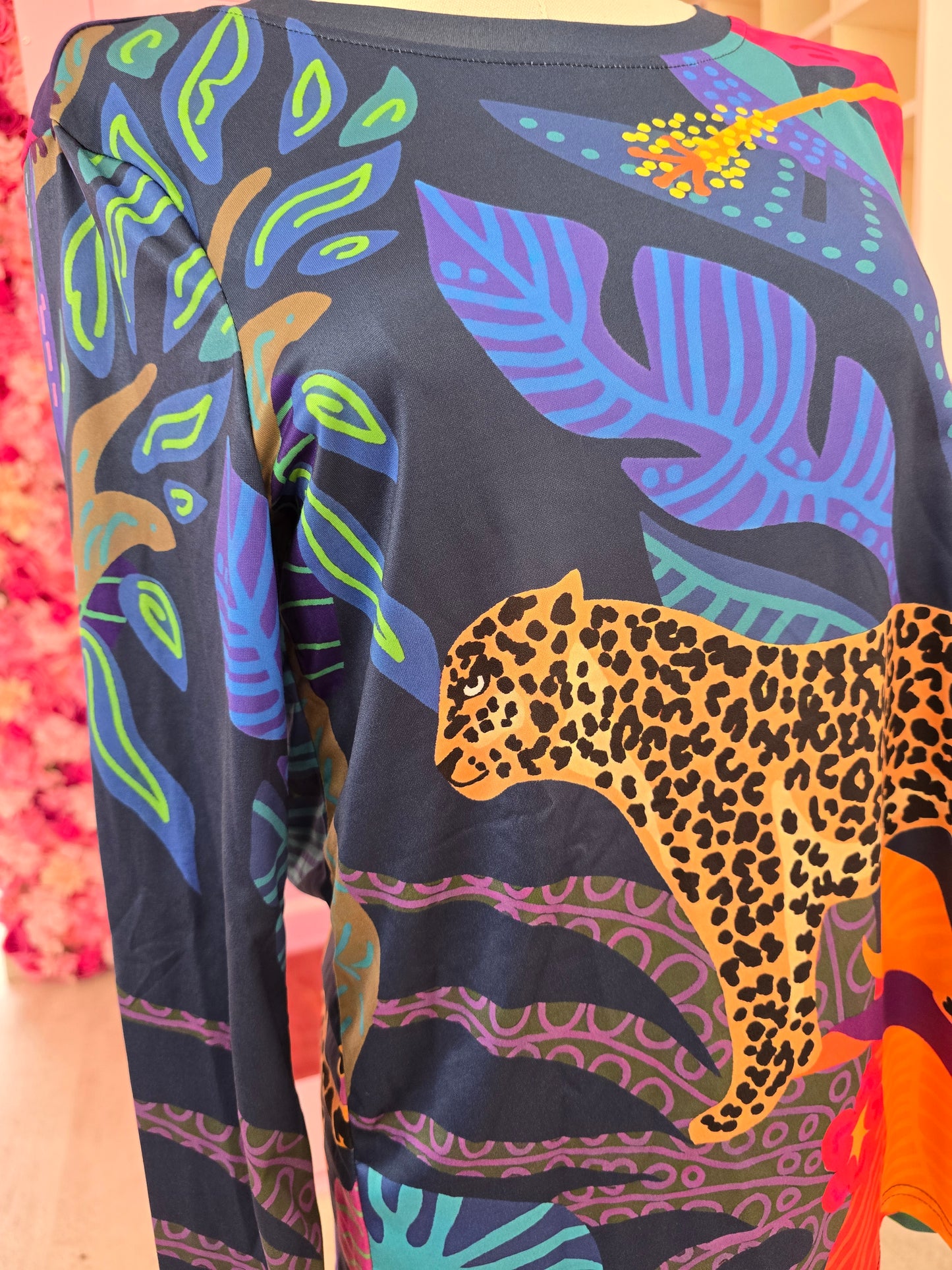 Tiger Floral Colour Block Top
