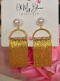 Golden Pearl Dangle Earrings