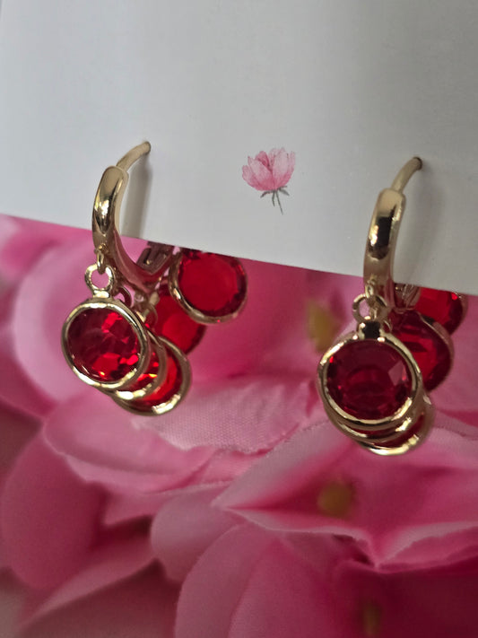 Royal Ruby Charms Earrings