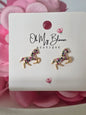 Rainbow Gem Horse Earrings