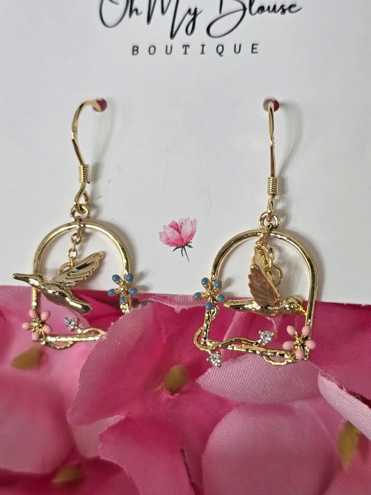 Birdcage Floral Earrings