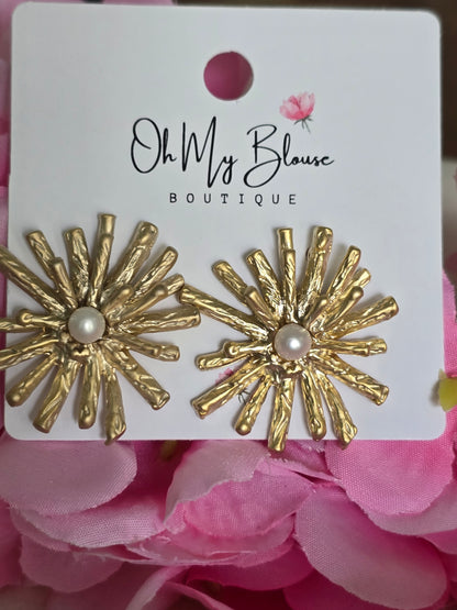 Coral Pearl Earrings