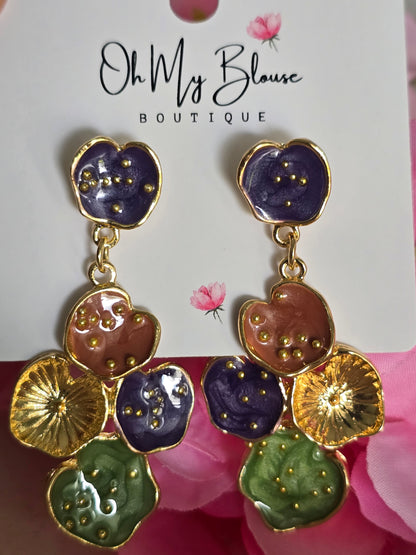 Coral Chandelier Muted Warm Earrings