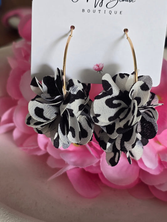 Zebra Floral Earrings