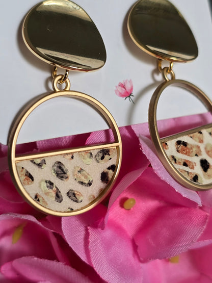 Artistic Beige Leopard Earrings