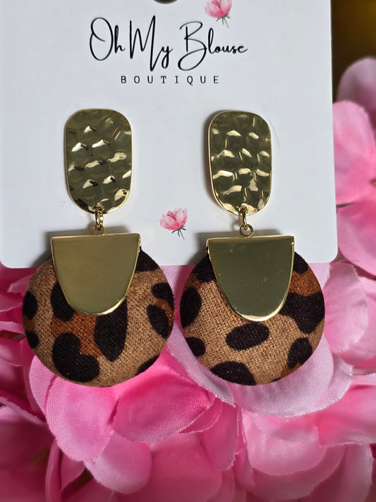 Leopard Button Earrings