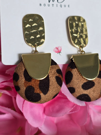 Leopard Button Earrings