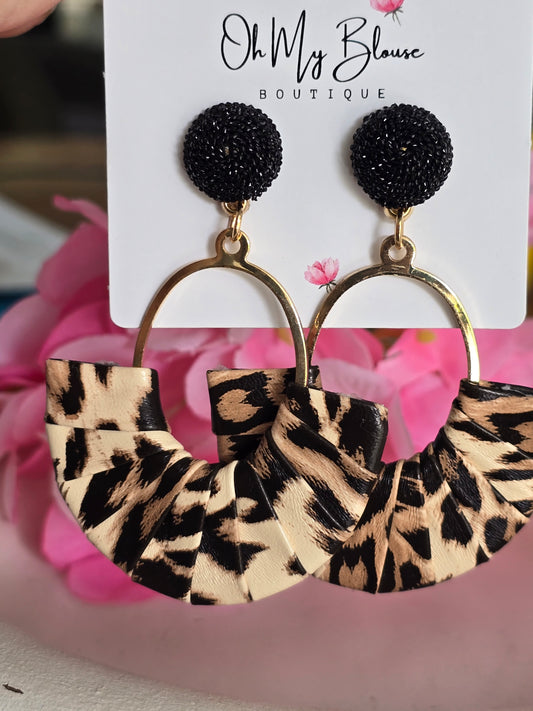 Leopard Halfmoon Earrings