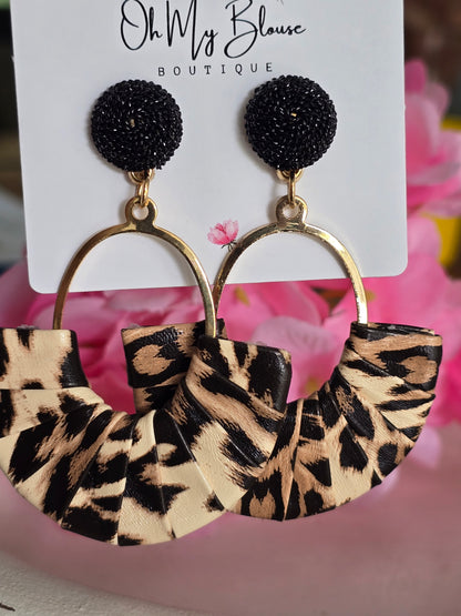 Leopard Halfmoon Earrings