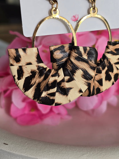 Leopard Halfmoon Earrings