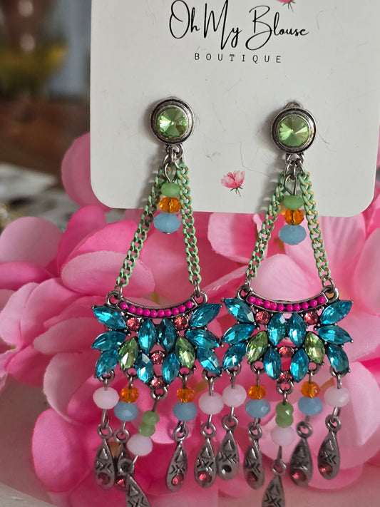 Spring Stones Chandelier Earrings