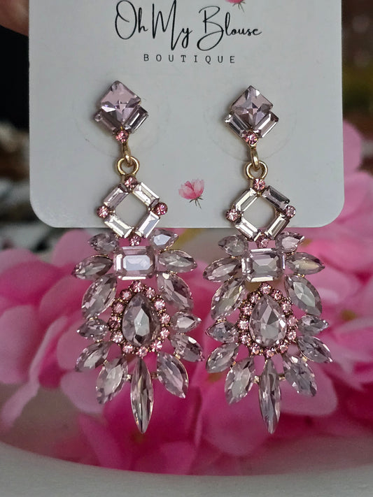 Pink Crystal Earrings