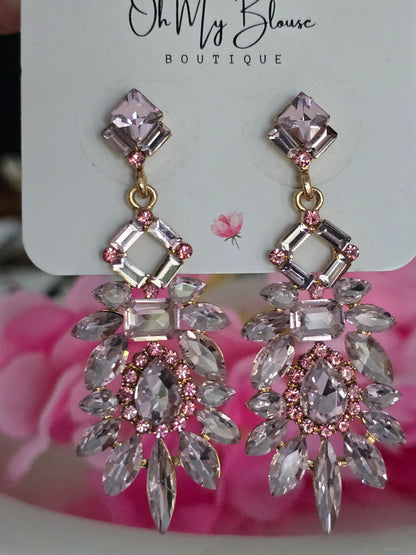Pink Crystal Earrings