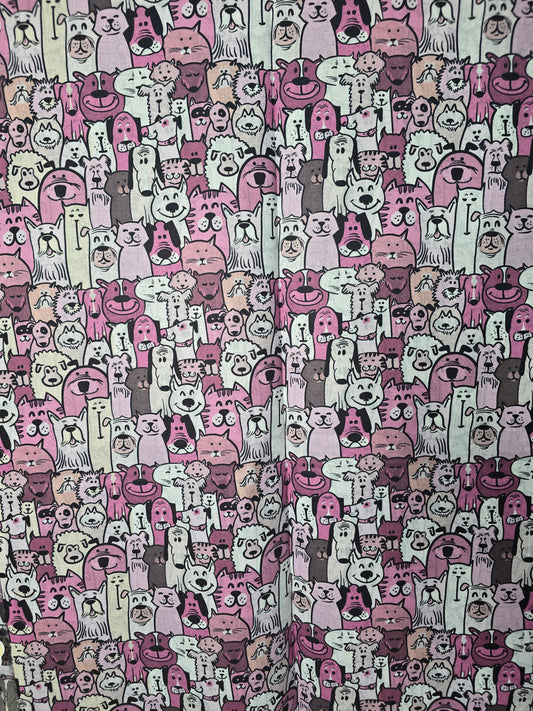 Purple Dog and Cat Scarf