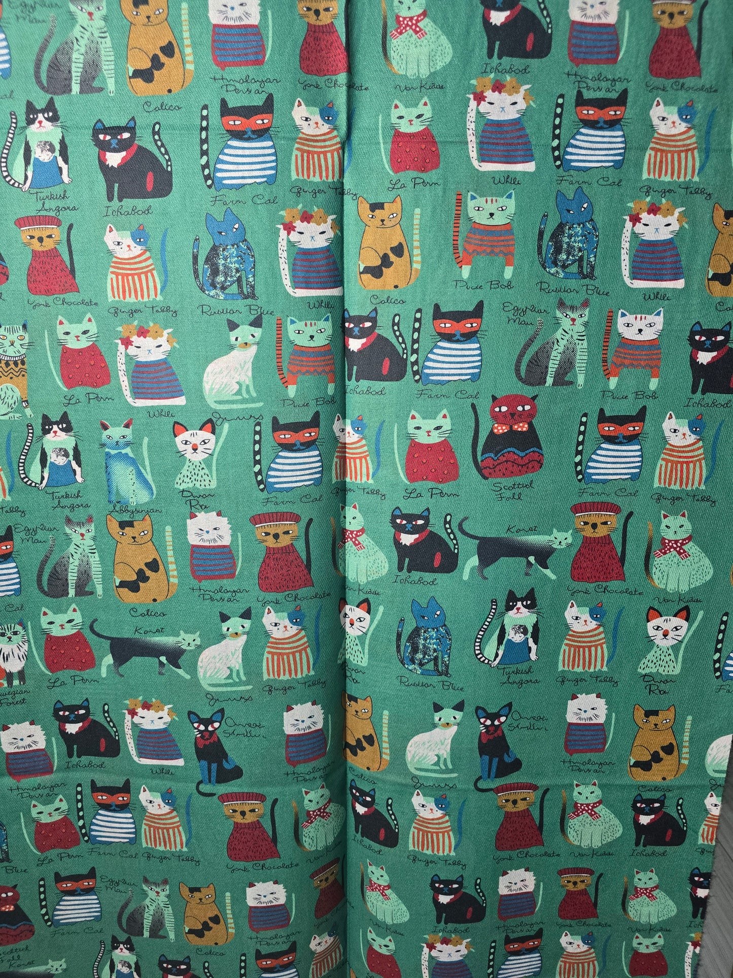 Green French Cats Scarf