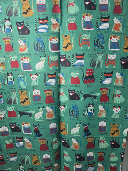 Green French Cats Scarf